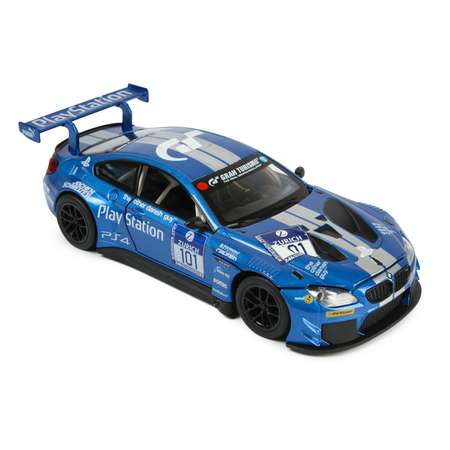 Машинка Mobicaro 1:24 BMW M6 GT3 Серебристо-синяя 68255B