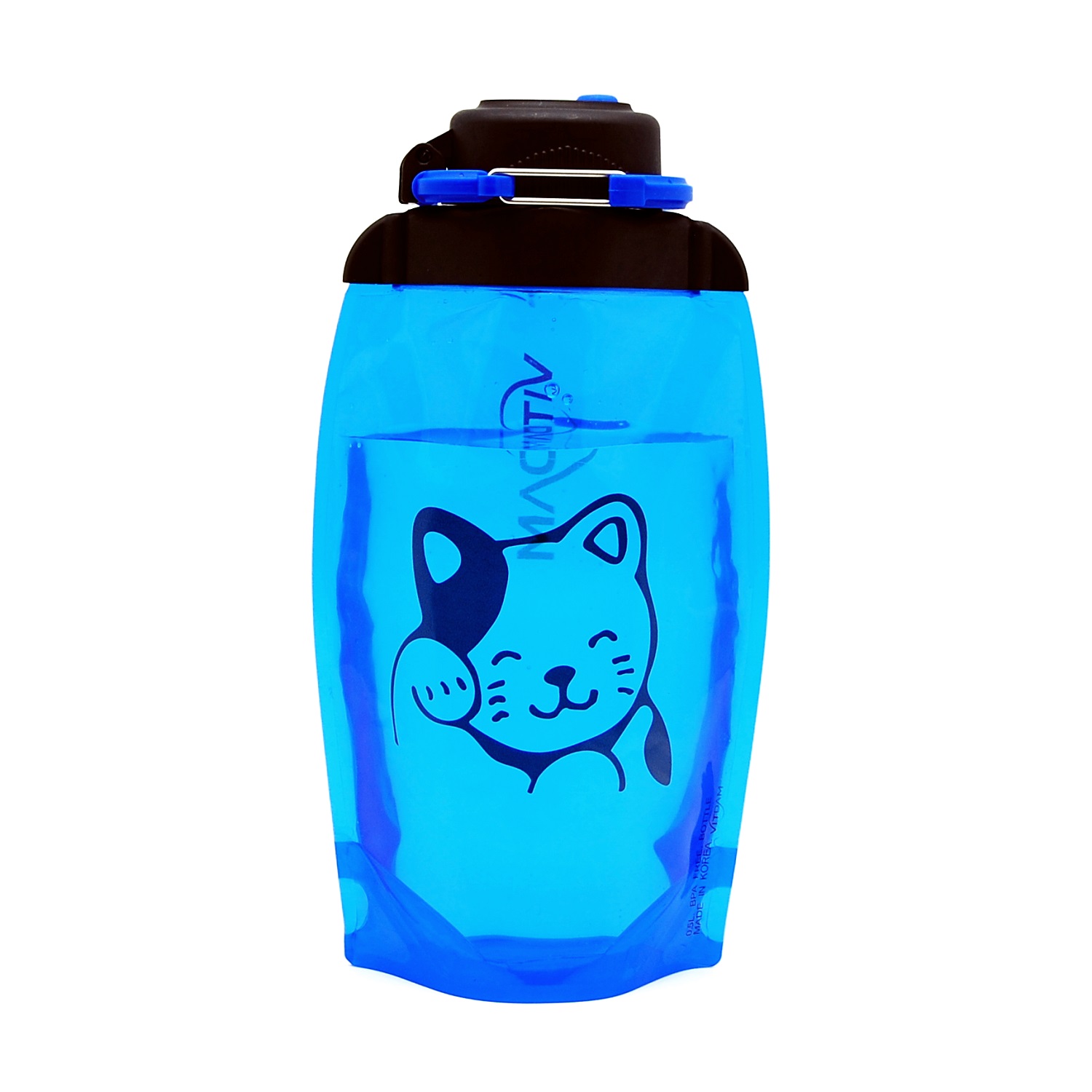 Бутылка для воды складная VITDAM МП синяя 500мл B050BLS 1406 - фото 1