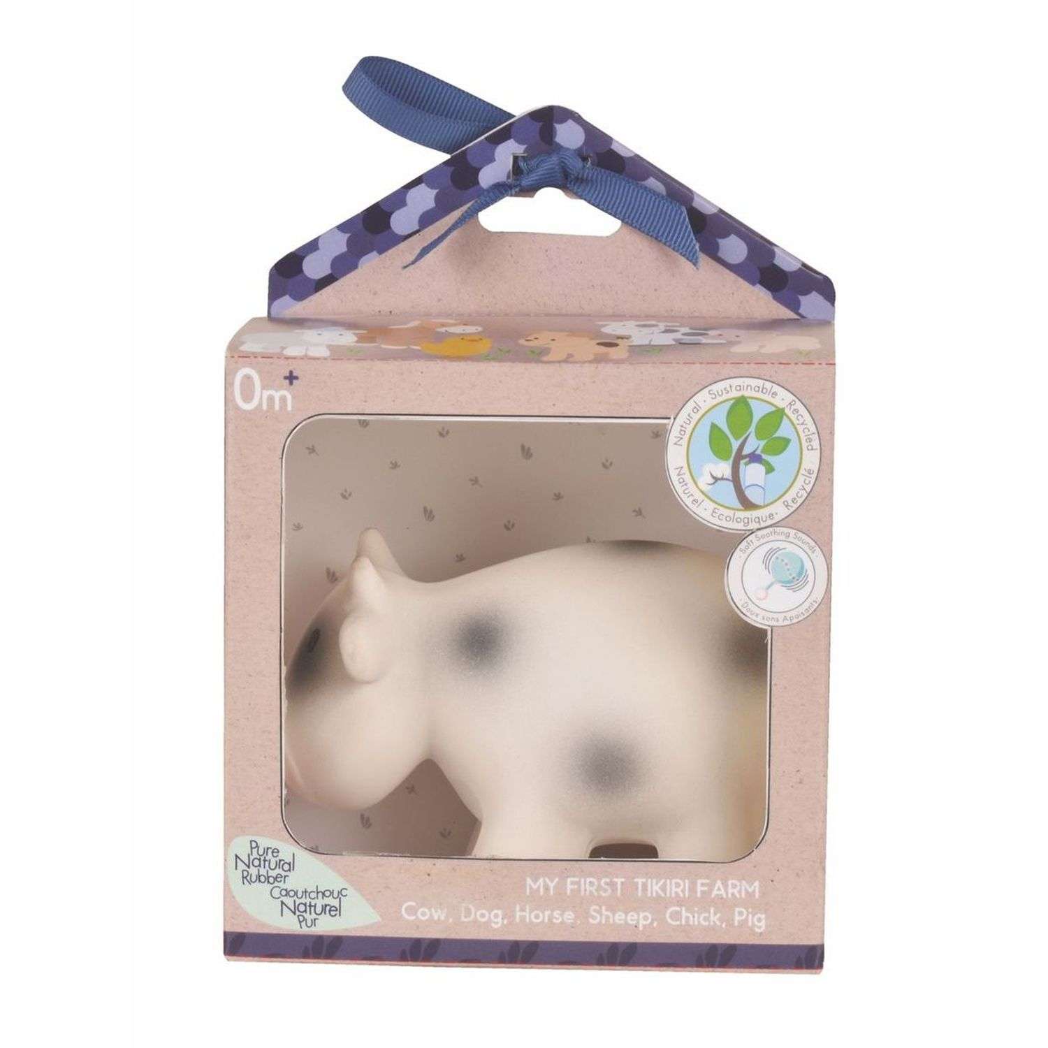 Игрушка из каучука Tikiri Корова в подарочной упаковке - фото 1