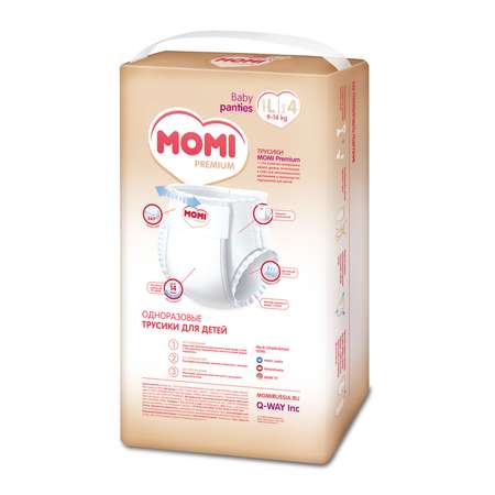 Подгузники-трусики Momi Premium L 9-14кг 44шт