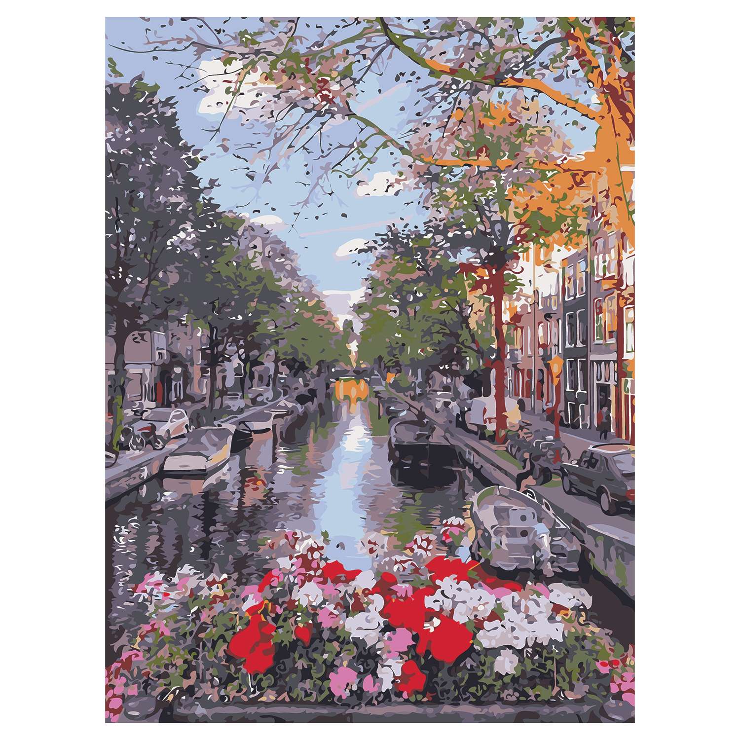 Картина по номерам Рыжий кот Красивый голландский канал Х-7594 - фото 1