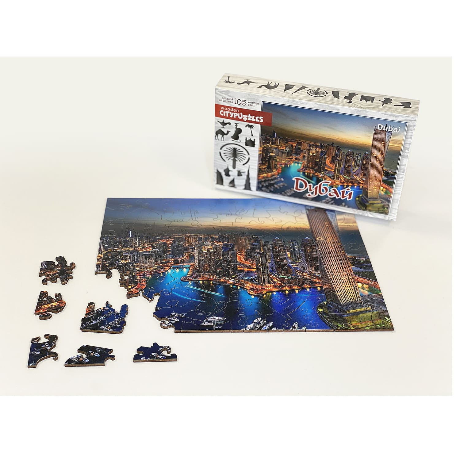 Пазл деревянный Нескучные игры Citypuzzles Дубай - фото 3
