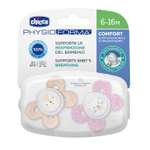 Пустышка CHICCO Physio Comfort 2шт 6-16мес силикон Pink рисунок котик бурундук