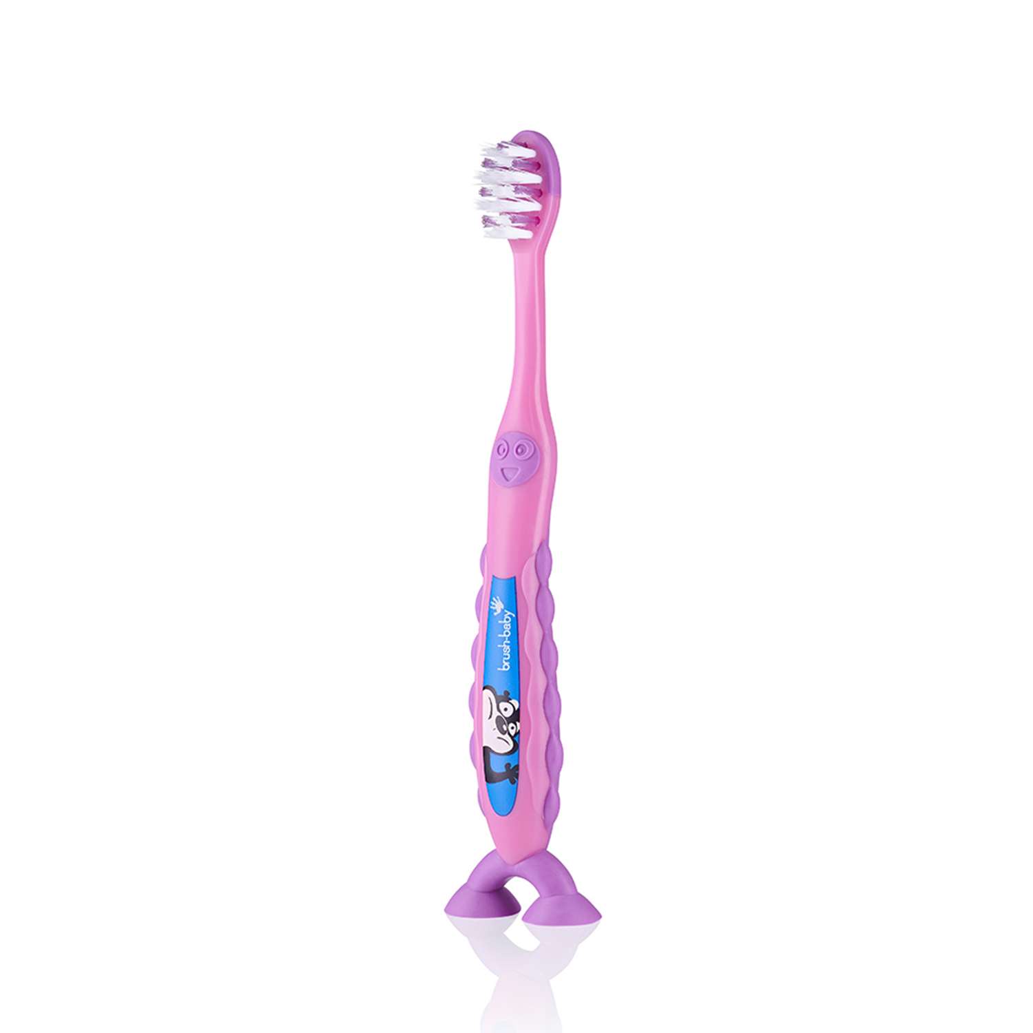 Зубная щетка Brush-Baby FlossBrush NEW от 3-6 лет розовая - фото 1