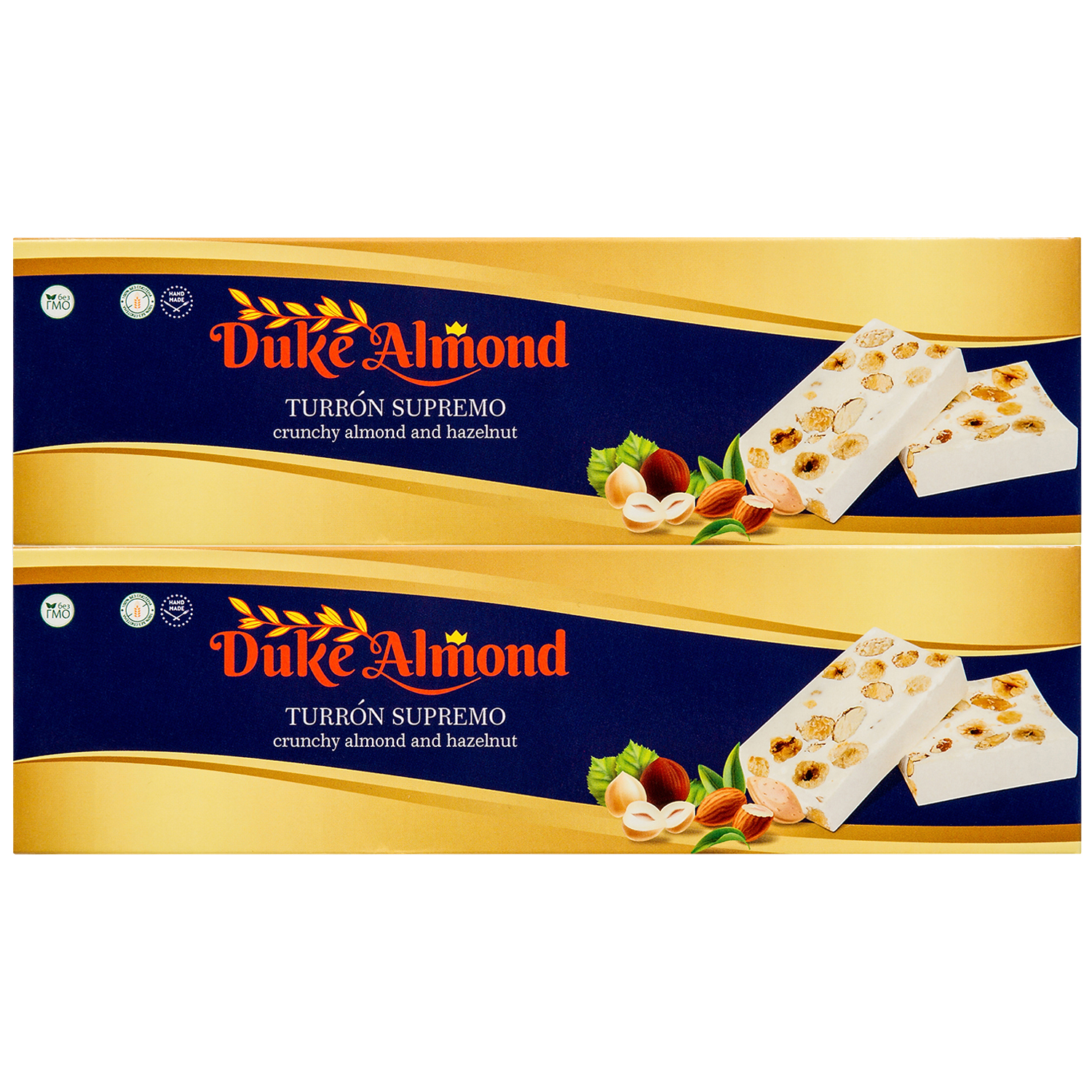 Нуга Duke Almond Туррон c миндалем и фундуком по 100 г 2 упаковки - фото 1