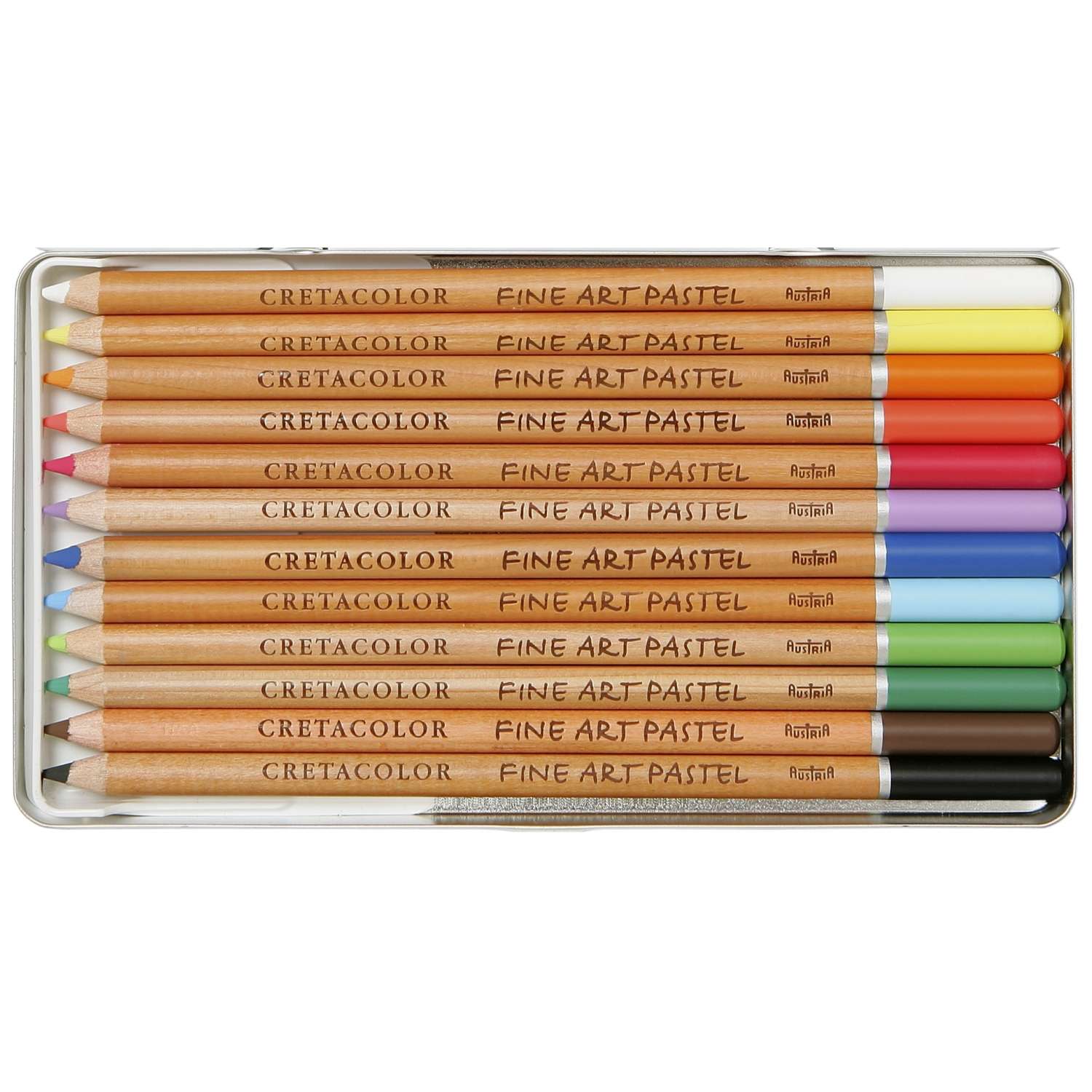 Пастельные карандаши CRETACOLOR Fine Art Pastel 12 цветов в металлической коробке - фото 1