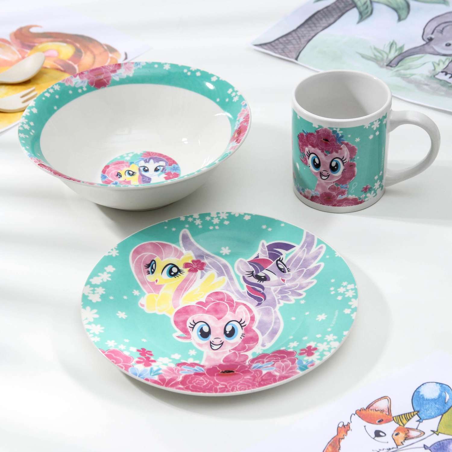 Набор посуды детский Hasbro My Little Pony кружка миска тарелка - фото 1