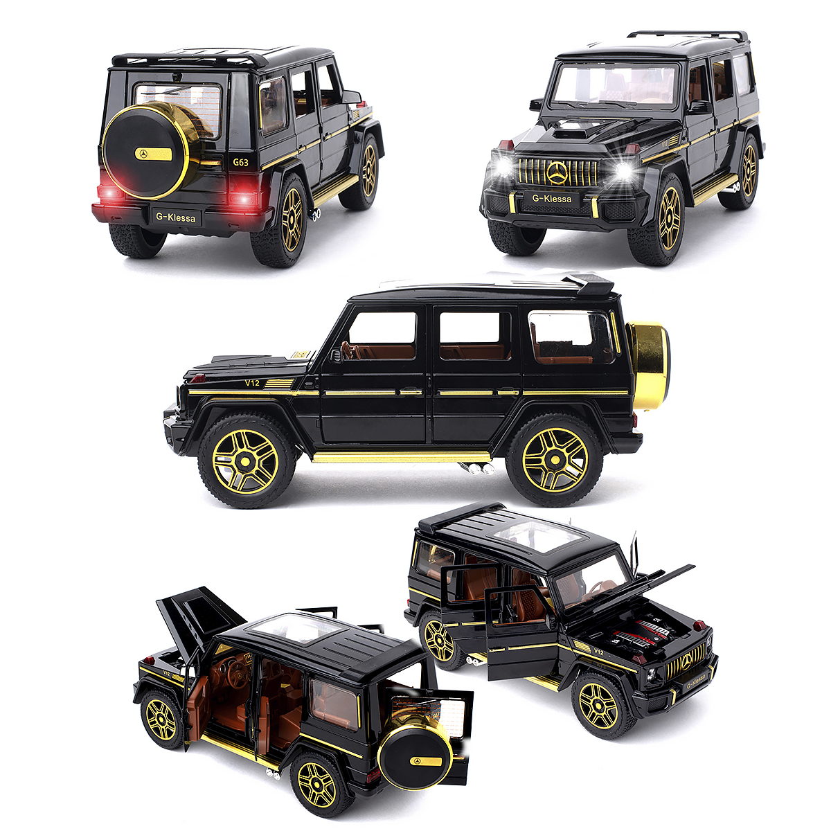 Машинка игрушка железная 1:24 Che Zhi Mercedes AMG G63 CZ118Bblk - фото 5