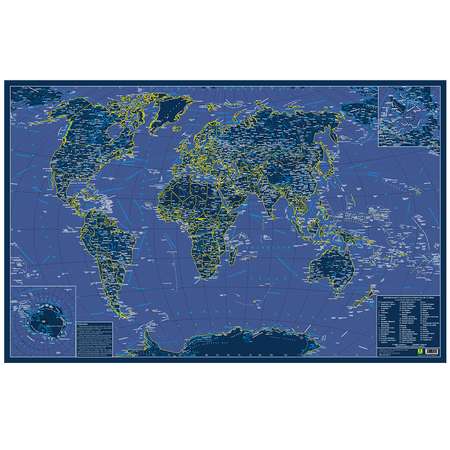 Карта мира РУЗ Ко Светящаяся в темноте