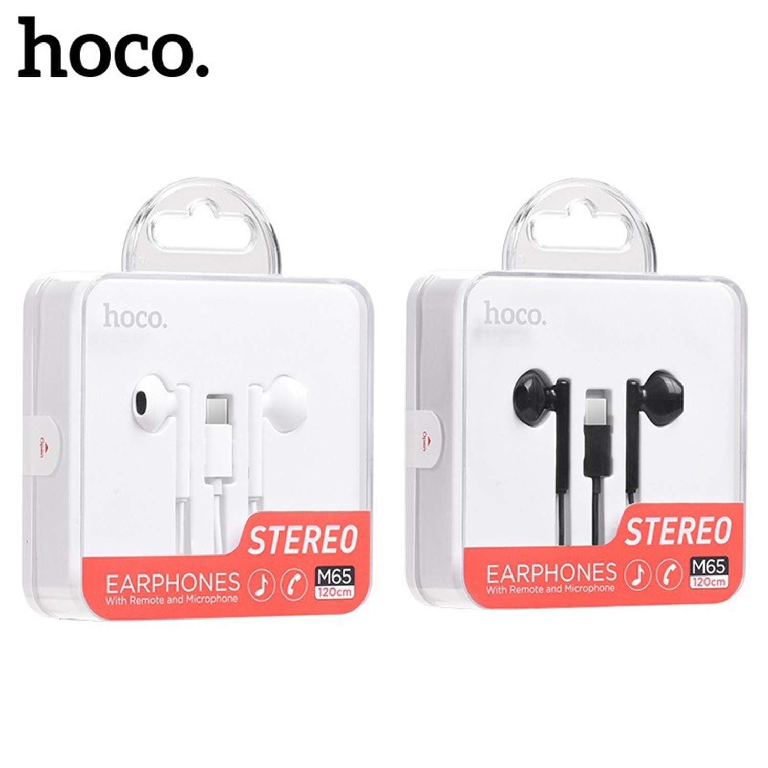 Наушники проводные HOCO штекер Type-C / с пультом и микрофоном / белые - фото 2