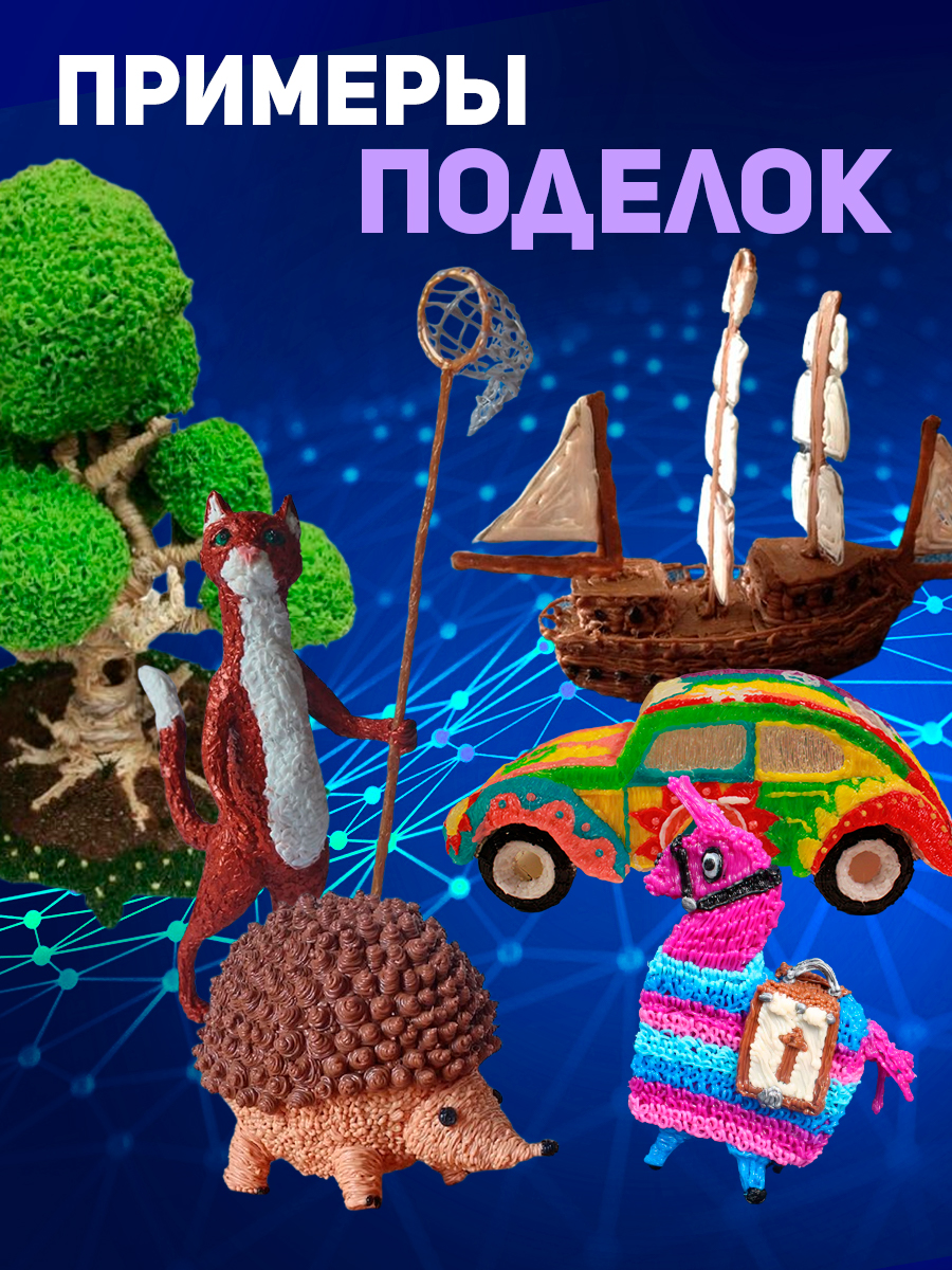 Набор для 3Д творчества Funtasy 3D-ручка simple pe 10 цветов книжка с трафаретами - фото 8