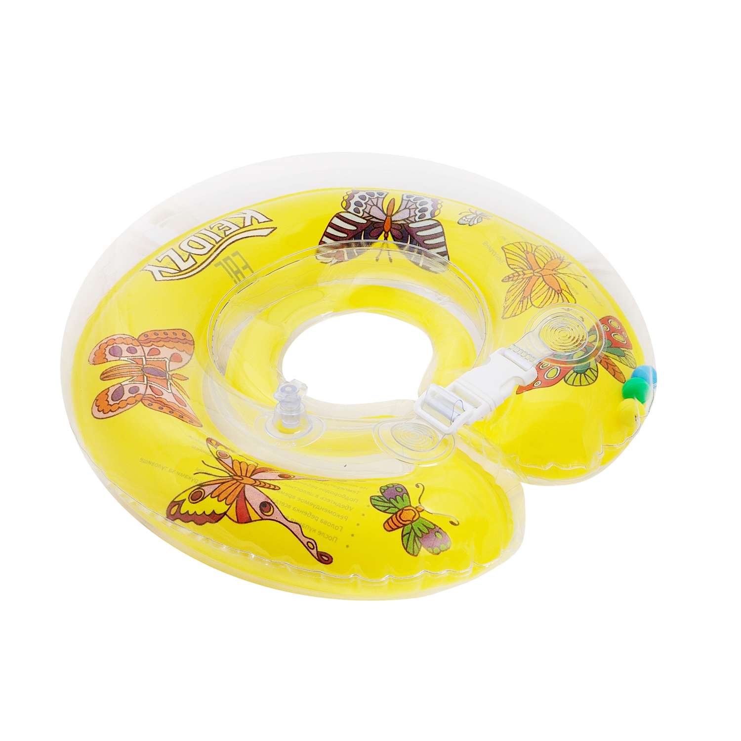 Круг на шею Keidzy для купания детей с 6 мес. желтый бабочки - фото 1