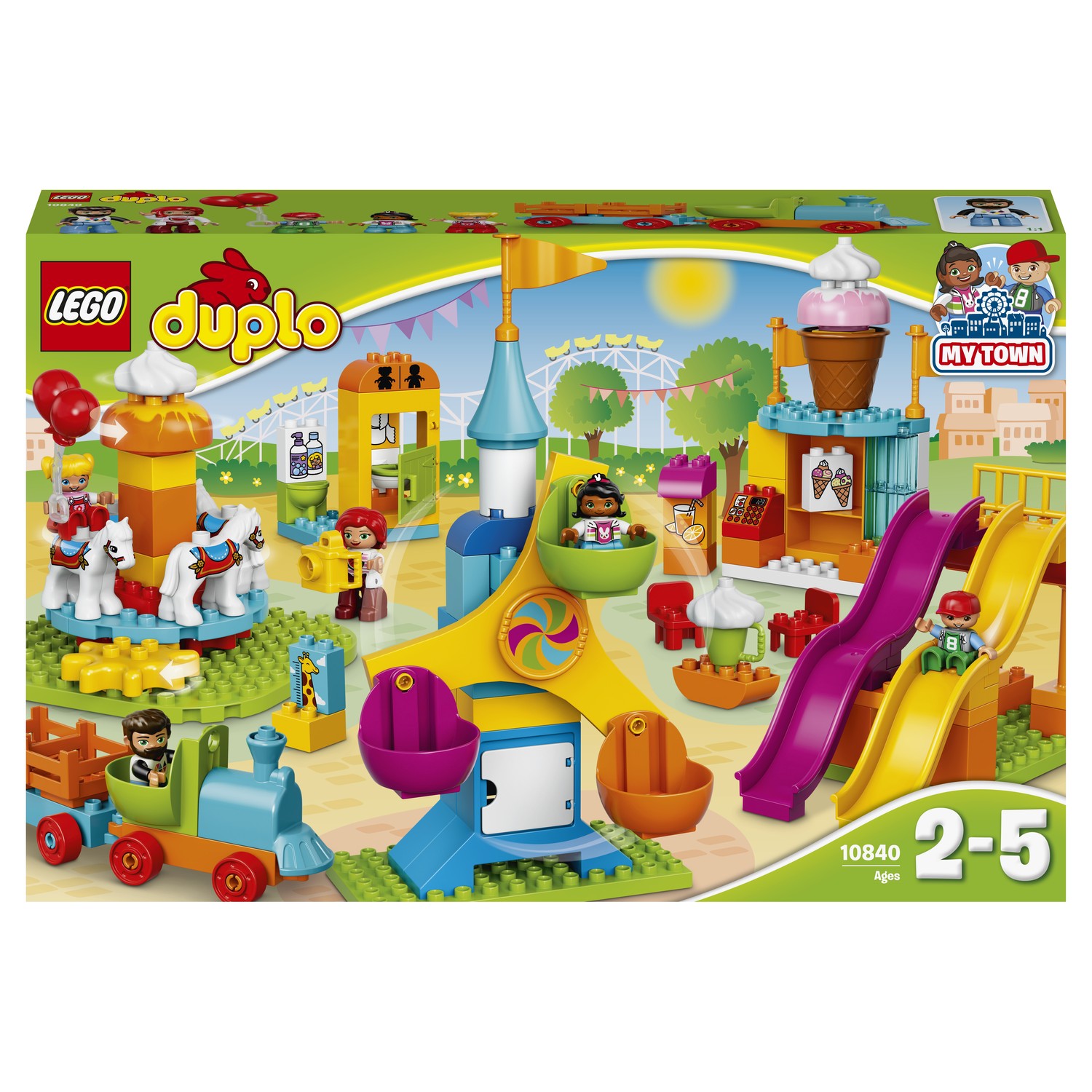 Конструктор LEGO DUPLO Town Большой парк аттракционов (10840) купить по  цене 3999 ₽ в интернет-магазине Детский мир