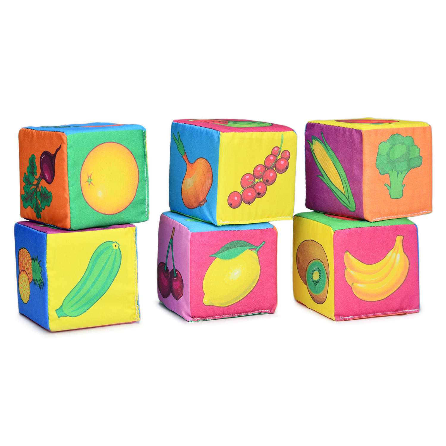 Кубики для малышей Русский стиль Веселый огород 6шт Д-414-18 - фото 1