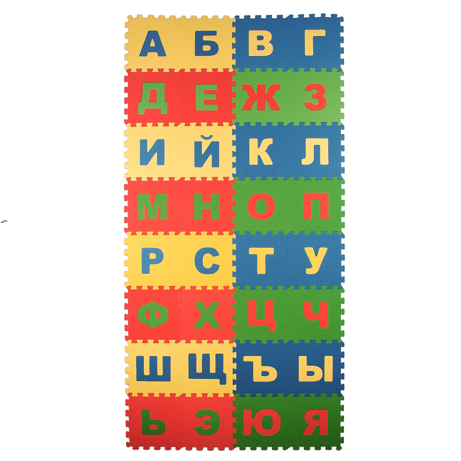 Развивающий детский коврик Eco cover игровой для ползания мягкий пол Русский Алфавит 25х25 - фото 2