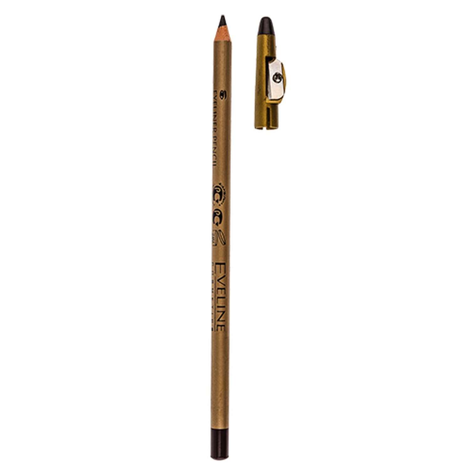 Карандаш для глаз EVELINE Eyeliner pencil с точилкой водостойкий тон коричневый - фото 3