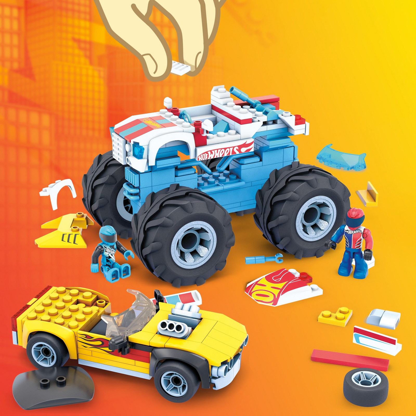 Конструктор Mega Construx Hot Wheels Роджер Доджер и Гонщик GYG22 - фото 6