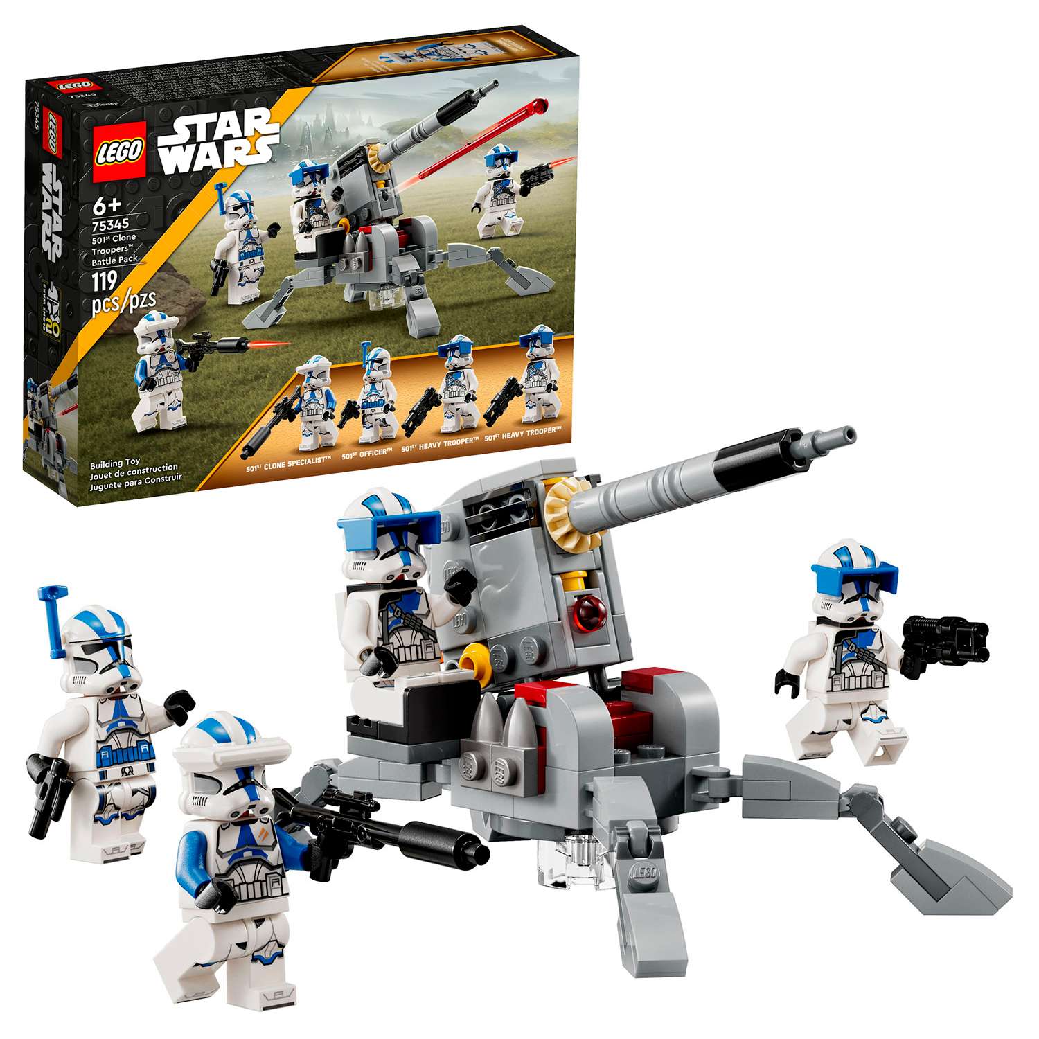 Конструктор детский LEGO SW Боевой набор клонов 501-го легиона 75345 - фото 1