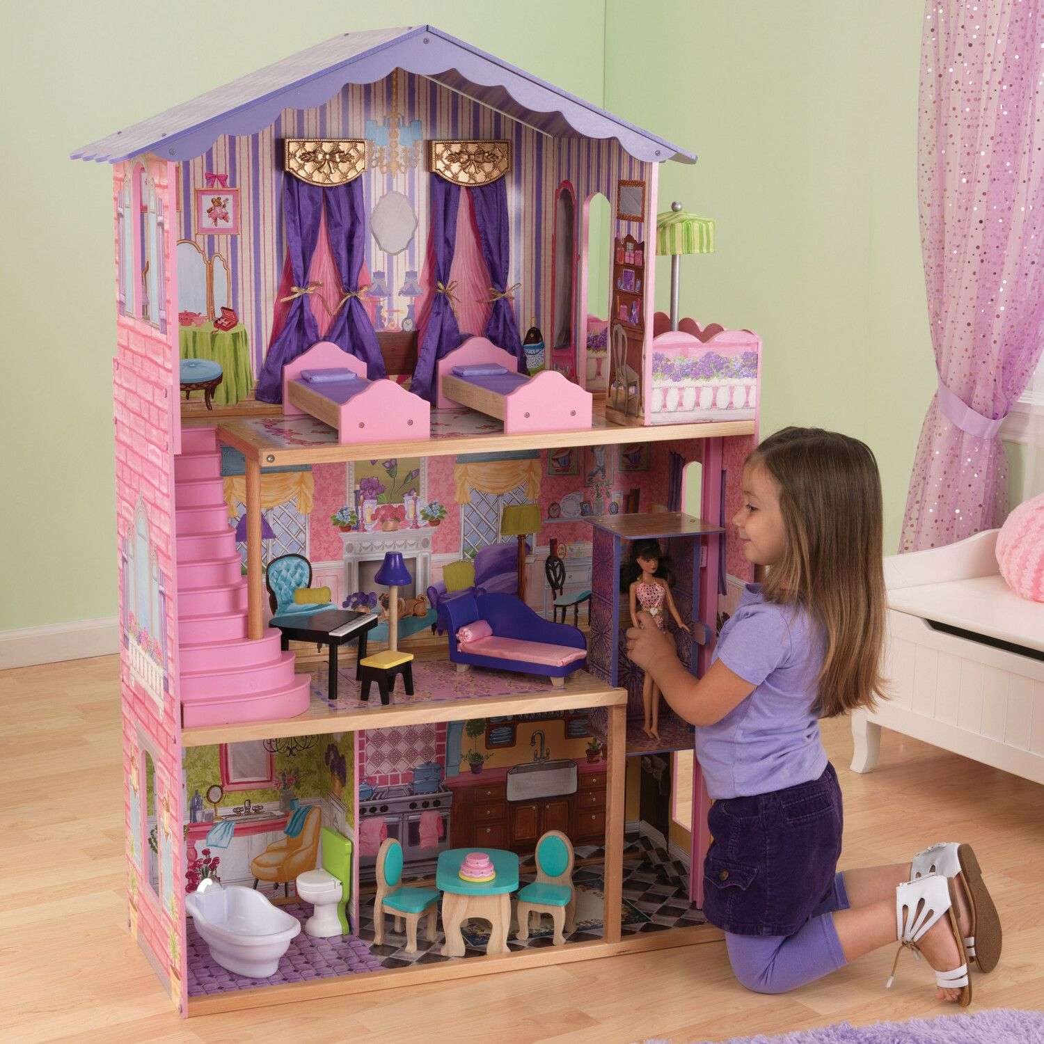 Кукольный домик  KidKraft Особняк мечты с мебелью 13 предметов  65082_KE 65082_KE - фото 2