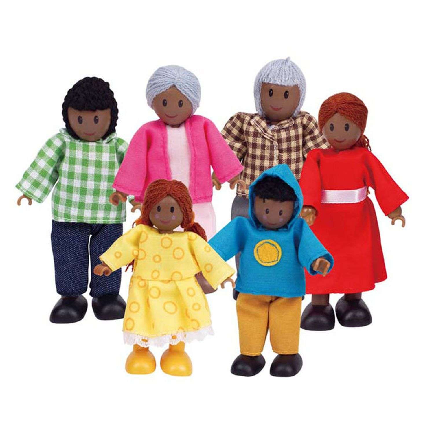 Набор мини-кукол Hape Счастливая афроамериканская семья E3501_HP E3501_HP - фото 1