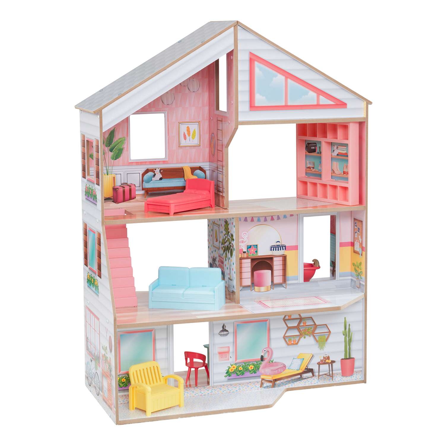Кукольный домик KidKraft Чарли открытый на 360 с мебелью 10 предметов 10064_KE 10064_KE - фото 12