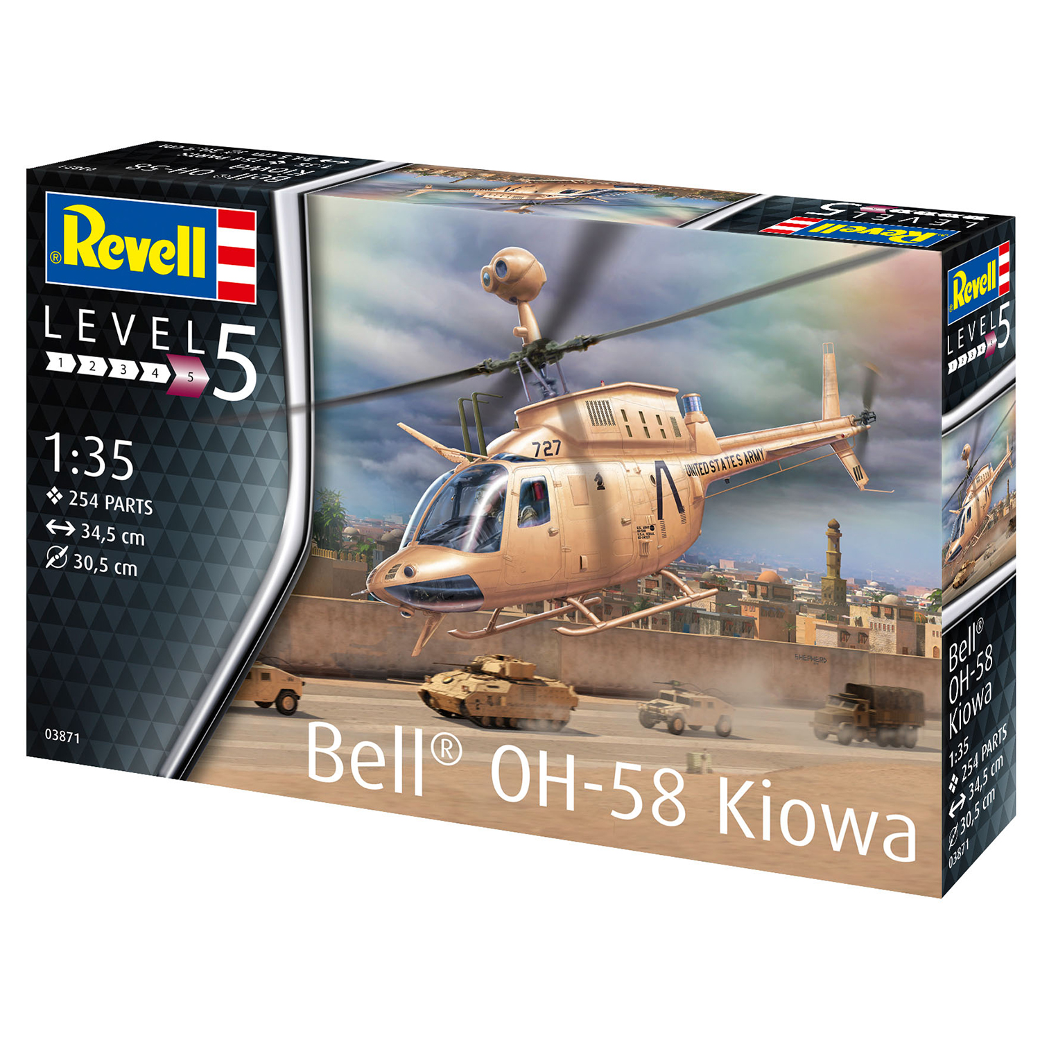 Сборная модель Revell Американский лёгкий вертолёт OH-58 Kiowa 03871 - фото 3