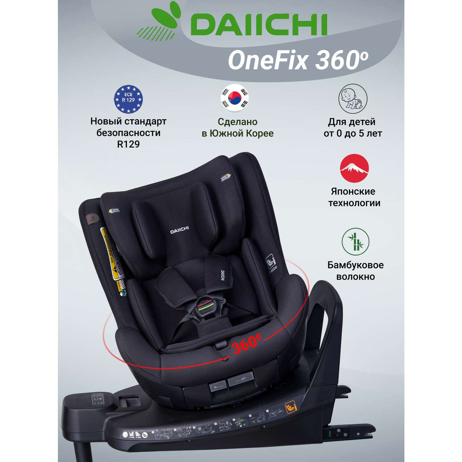 Автомобильное кресло DAIICHI One-FIX 360 i-Size - фото 1