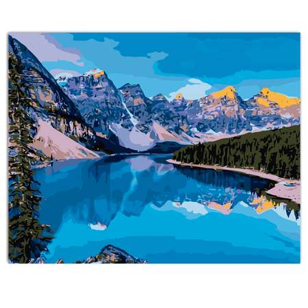 Картина по номерам Цветной Горная река 40x50 см
