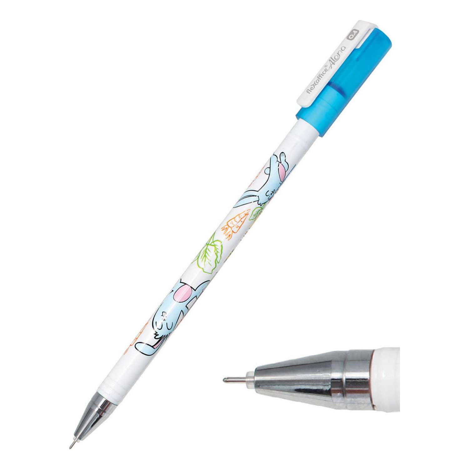 Гелевая ручка Flexoffice RABBIT синяя набор 12 шт - фото 2