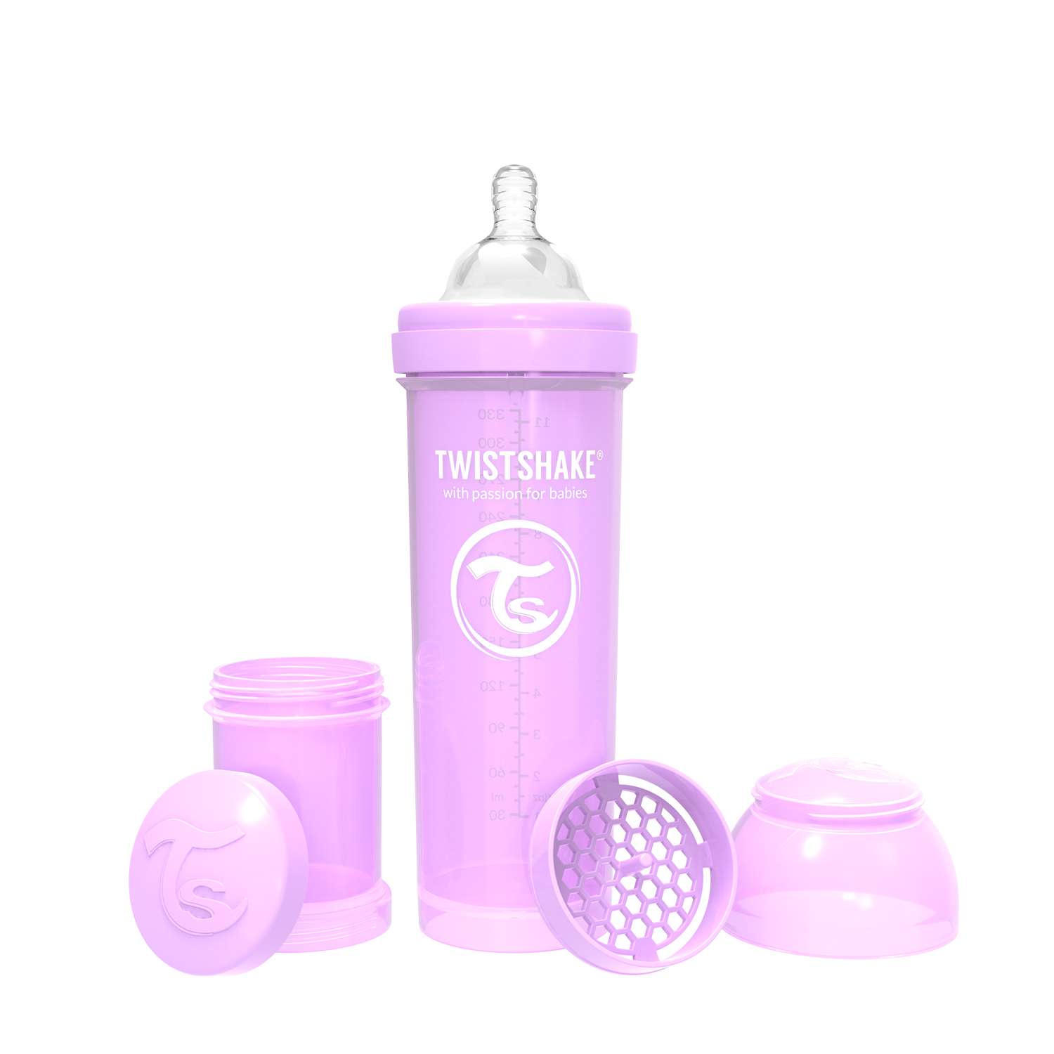 Бутылочка Twistshake Антиколиковая Пастельный фиолетовый 330 мл 4 мес+ - фото 1