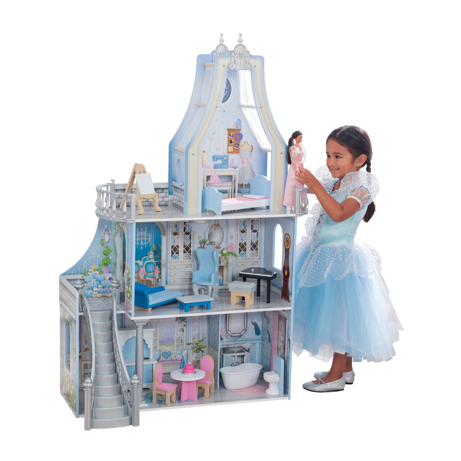 Кукольный домик  KidKraft Волшебные мечты с мебелью 16 предметов свет звук 65981_KE 65981_KE - фото 1