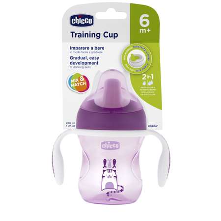 Поильник Chicco Transition Cup с носиком 200мл с 6месяцев Фиолетовый