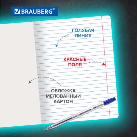 Тетрадь Brauberg в линейку 24 листа для школы набор 20 штук ассорти