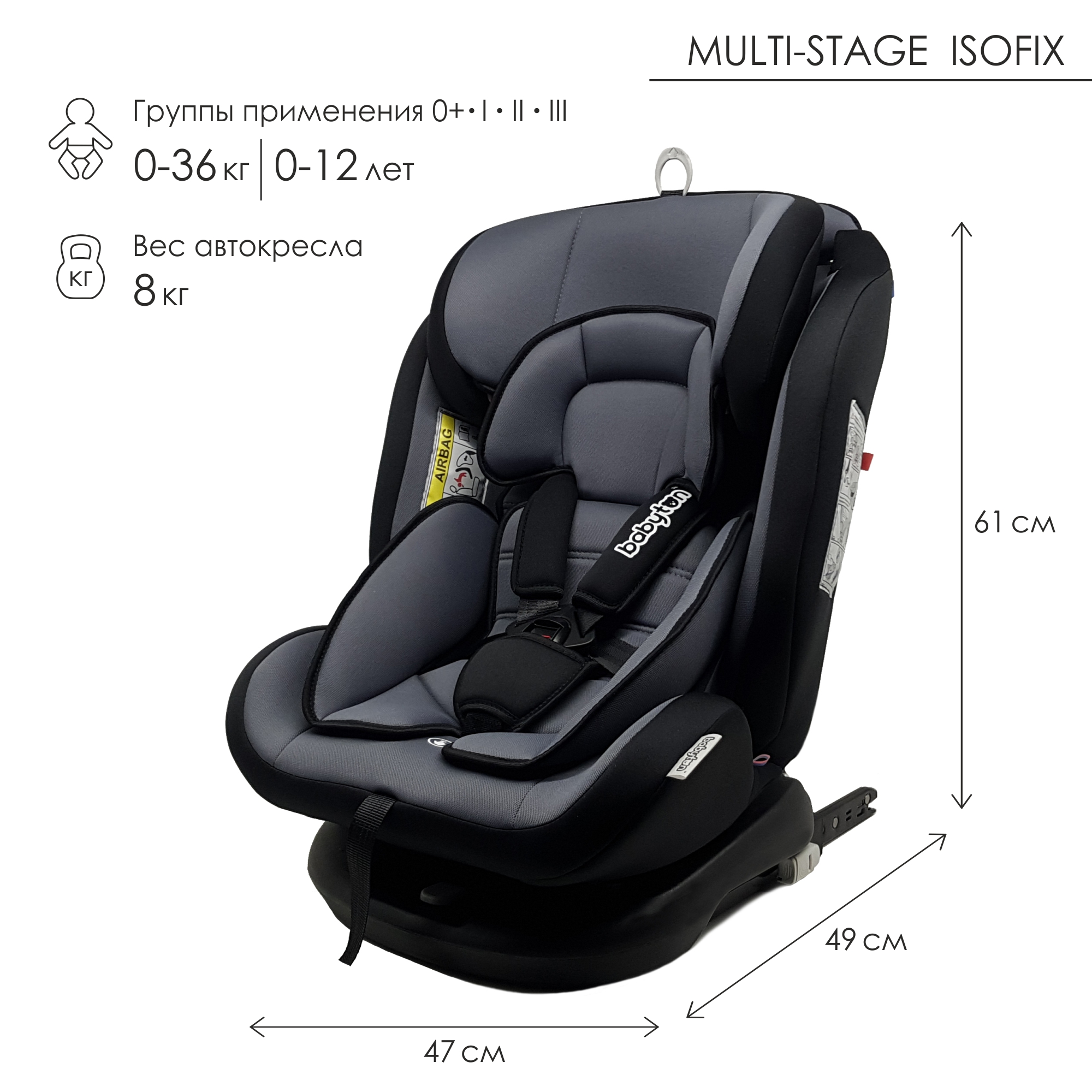 Автокресло Babyton Multi-Stage Isofix Orion купить по цене 8759 ₽ в  интернет-магазине Детский мир