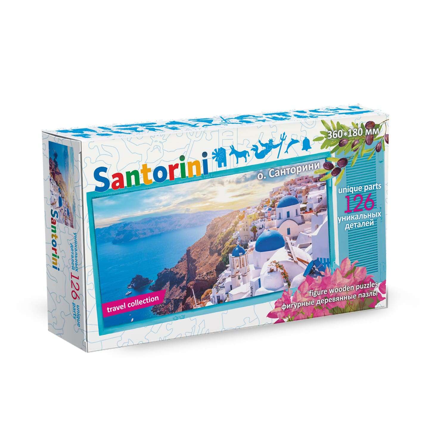 Пазл деревянный Нескучные игры Travel collection остров Санторини - фото 1