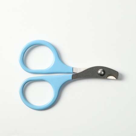 Ножницы-когтерезы Пижон с прорезиненными ручками Отверстие 6 мм голубые
