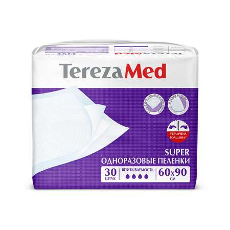 Пеленки TerezaMed впитывающие Super 60x90 30 шт