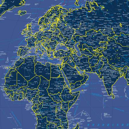Карта мира РУЗ Ко Светящаяся в темноте