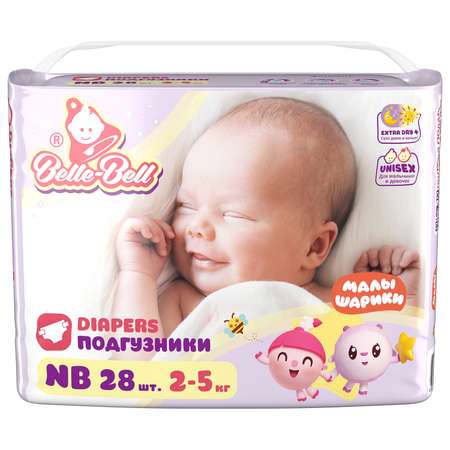 Подгузники Belle-Bell extra dry+ NewBorn 2-5кг 28шт