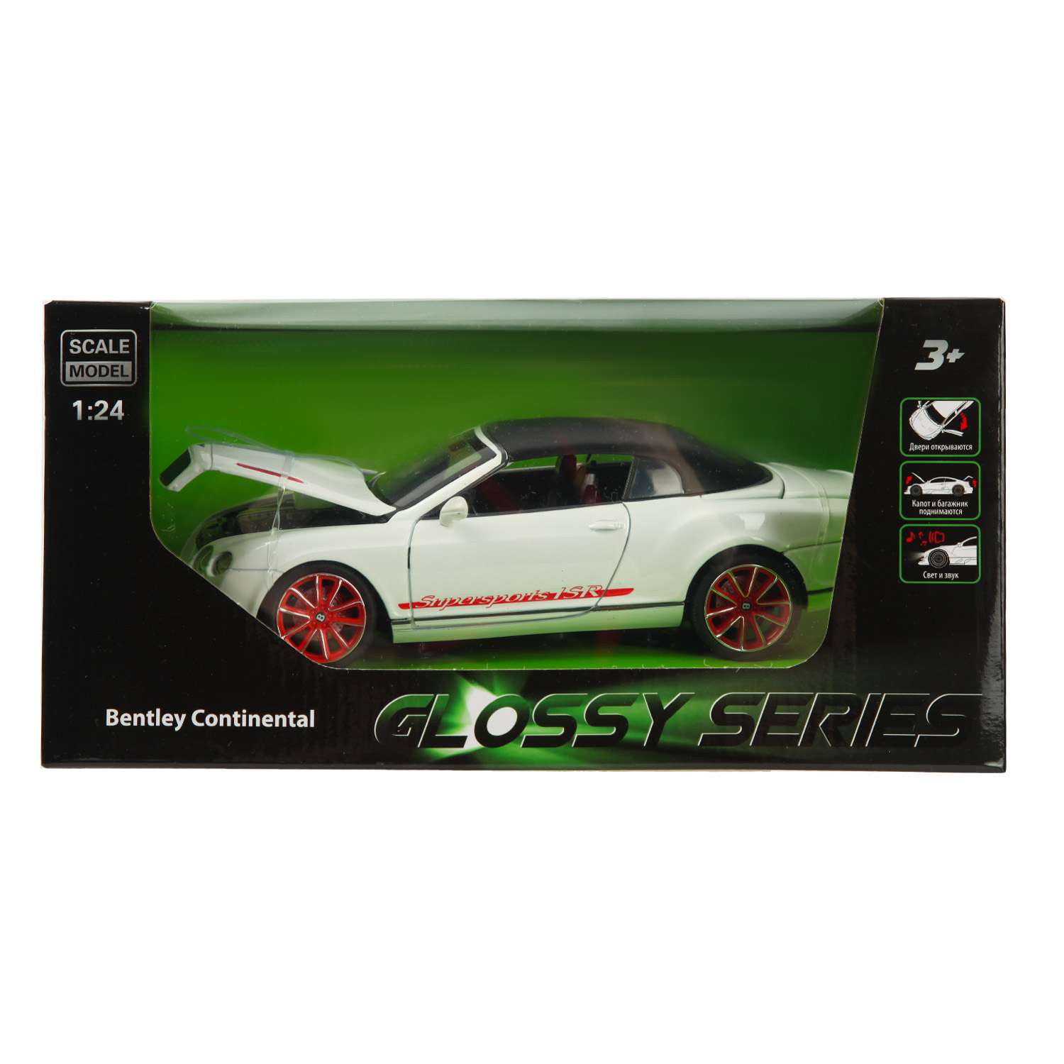 Машинка Mobicaro 1:24 Bentley Continental Supersports ISR Белая 68247A 68247A - фото 7