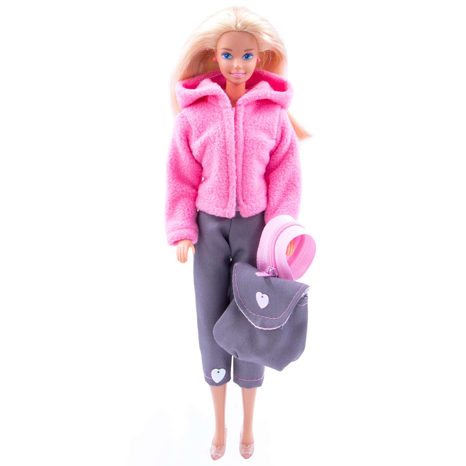 Набор одежды Модница для куклы 29 см: куртка штаны и рюкзак 9999розовый&amp;серый - фото 5