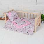 Постельное Страна карнавалия бельё для кукол «Котята на розовом» простынь одеяло подушка
