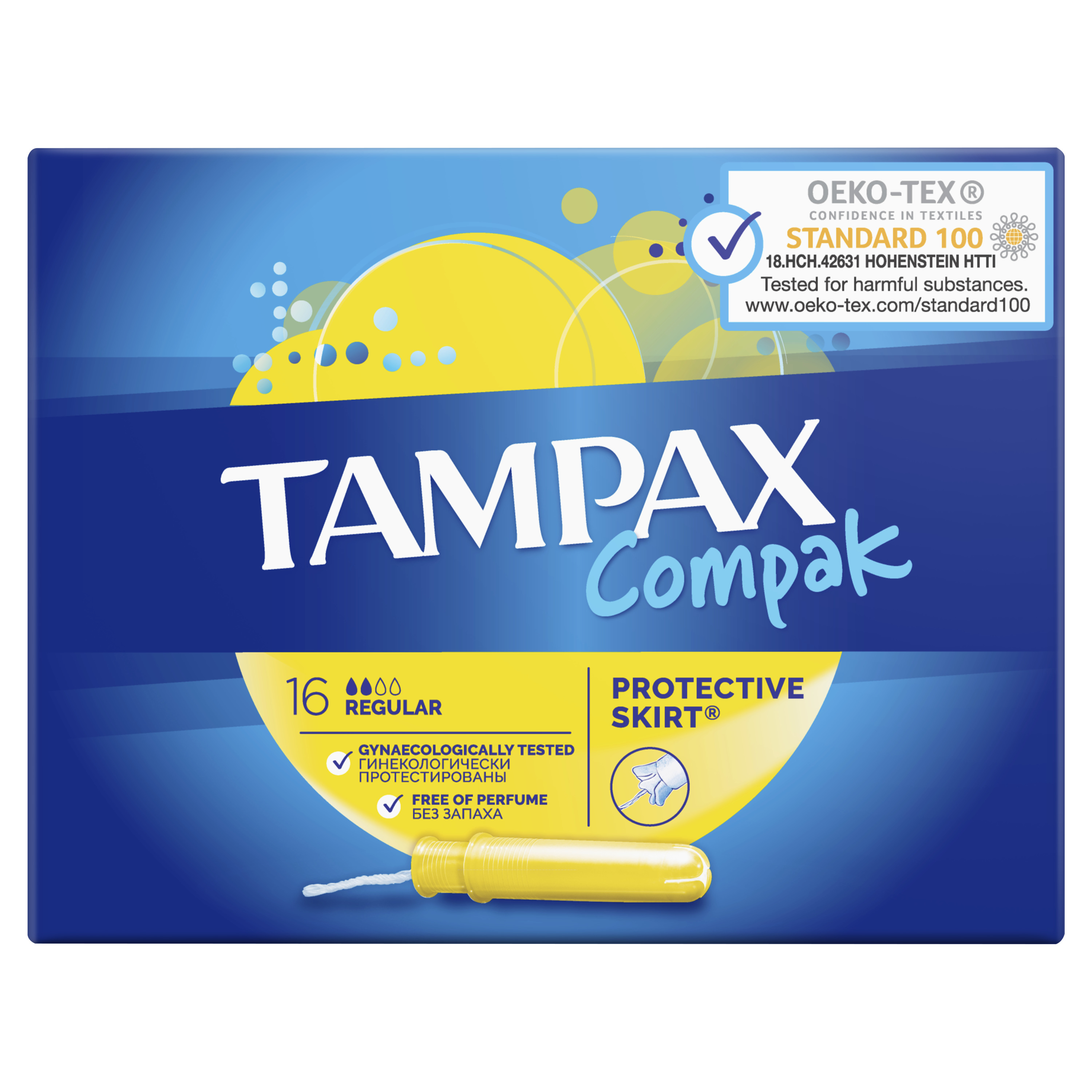 Тампоны гигиенические Tampax Compak Regular с аппликатором 16шт - фото 1