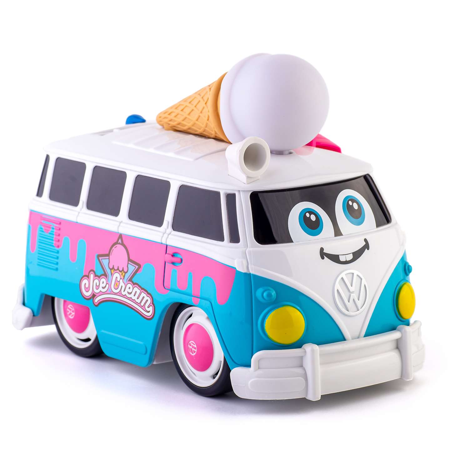 Музыкальная машинка Bburago Junior Микроавтобус Фольксваген Веселый фургон мороженного - фото 4