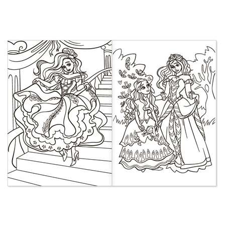 Раскраска Буква-ленд Сказочные принцессы Буква-ленд
