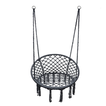 Кресло-гамак ZDK подвесное серый с кисточками