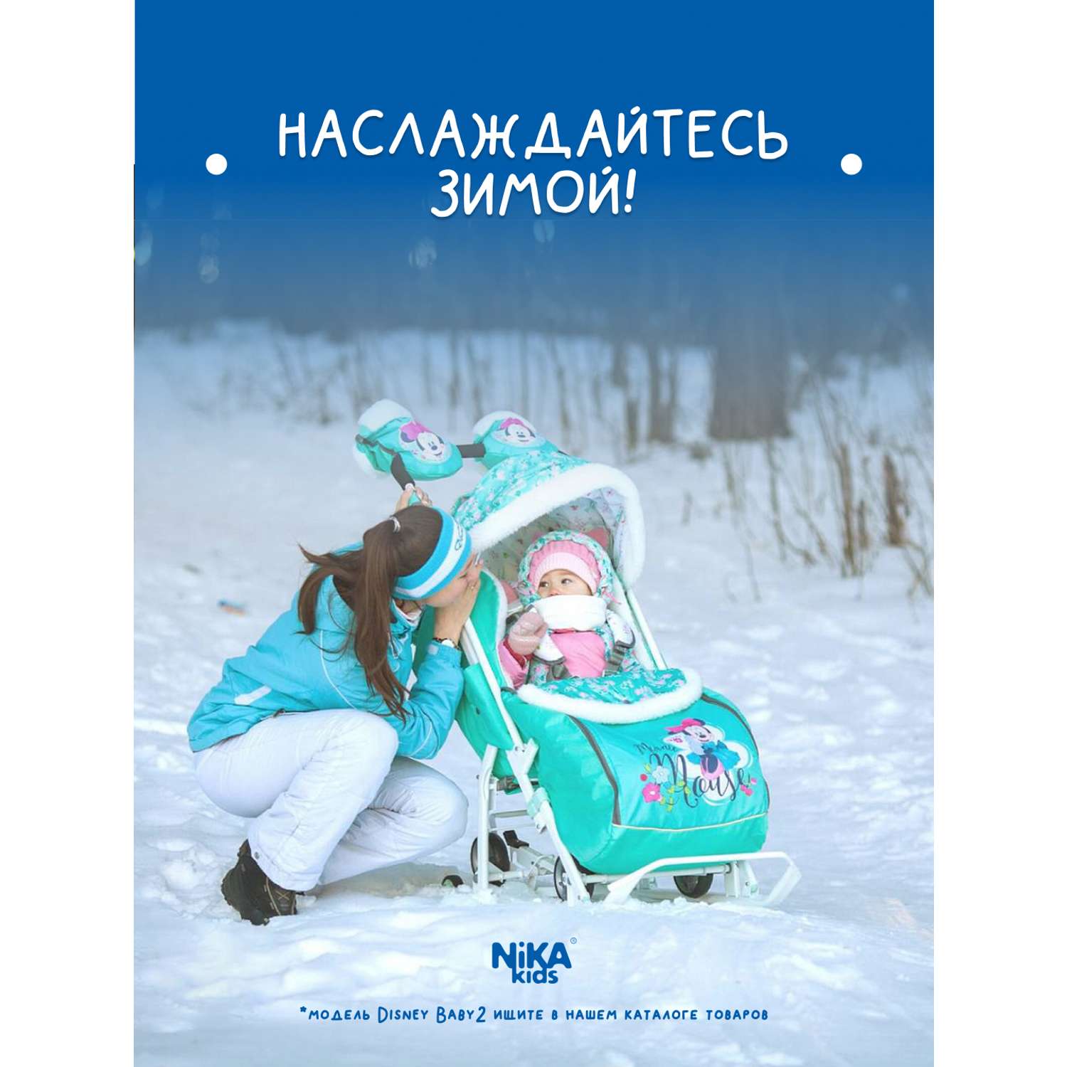 Зимние санки-коляска Nika kids прогулочные для детей цвет голубой страна  производства Россия DB1/4 купить по цене 10039 ₽ в интернет-магазине  Детский мир