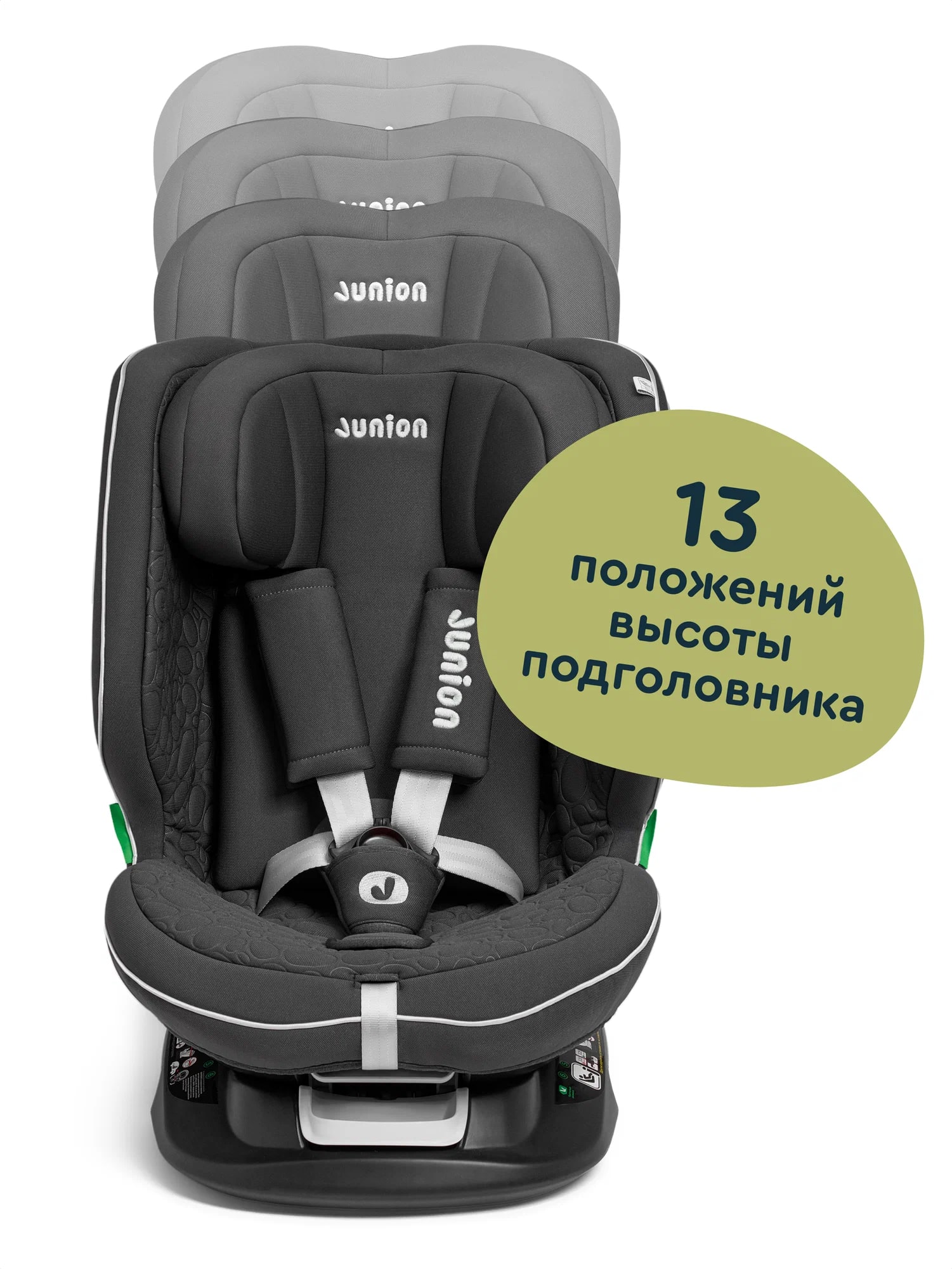 Автокресло Junion Julsi i-size группа 0+/1/2/3 0-36 кг 0-12 лет 360° Isofix чёрный - фото 7