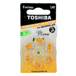 Батарейки Toshiba 13 PR48 воздушно-цинковые для слухового аппарата блистер 6шт 1.4V