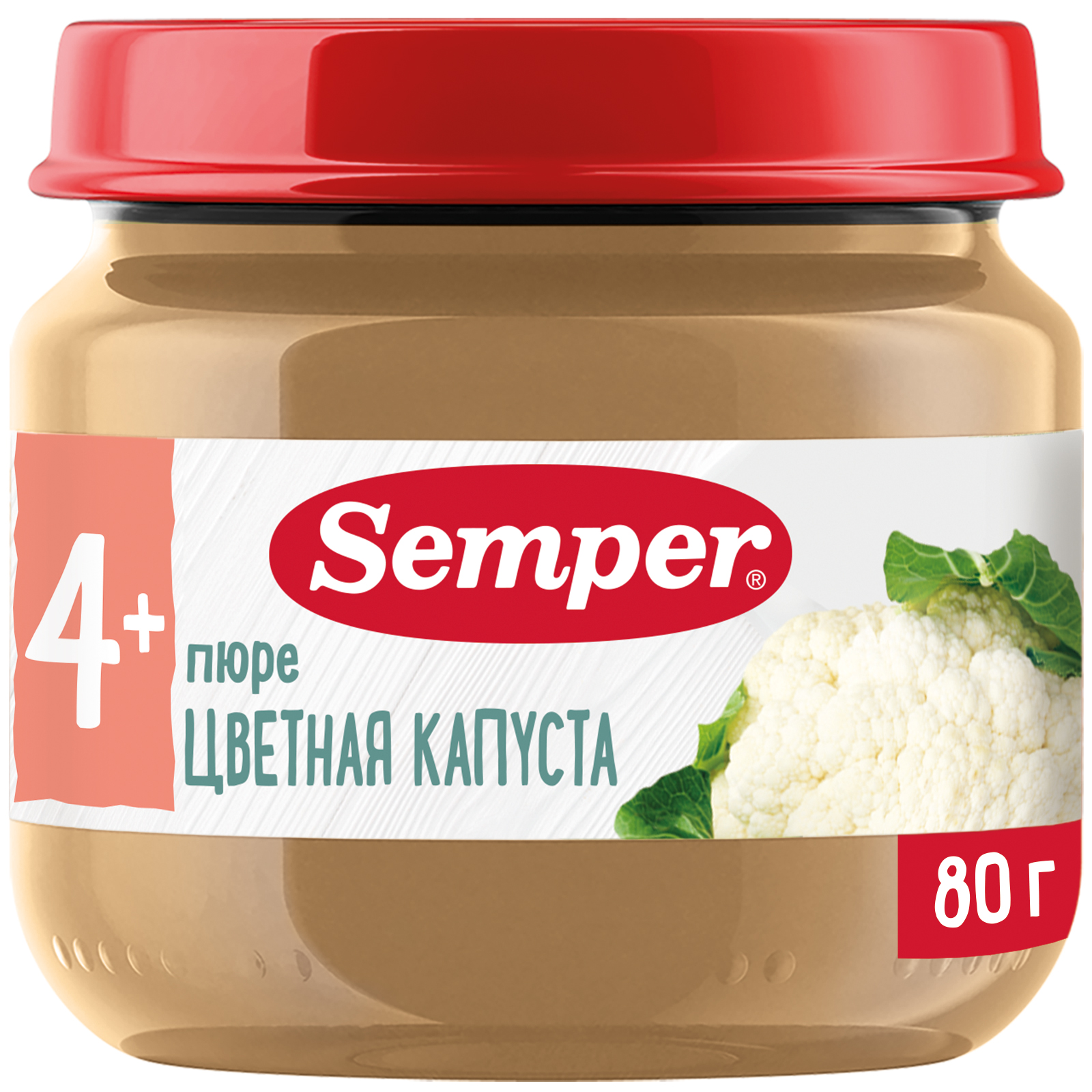 Пюре Semper цветная капуста 80г с 4месяцев - фото 1